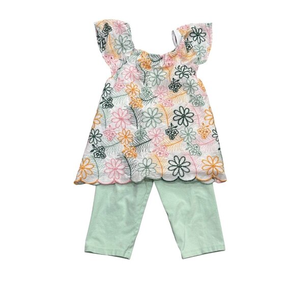 Rare Editions Toddler Girls Floral Embroidered Top & Leggings Set - Picture 1 of 3